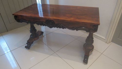 SUPERB WALNUT WRITING CENTRE TABLE - ADDITIONAL PHOTO 1