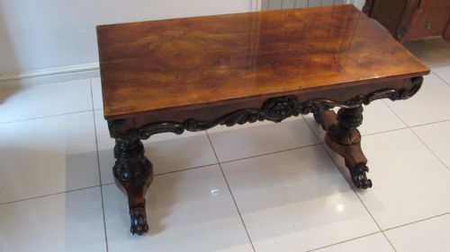 SUPERB WALNUT WRITING CENTRE TABLE - ADDITIONAL PHOTO 20