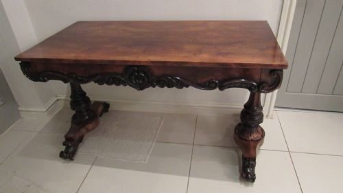 SUPERB WALNUT WRITING CENTRE TABLE - ADDITIONAL PHOTO 23