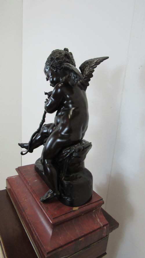 SUPERB LARGE BRONZE FIGURE OF A CHERUB - ADDITIONAL PHOTO 8