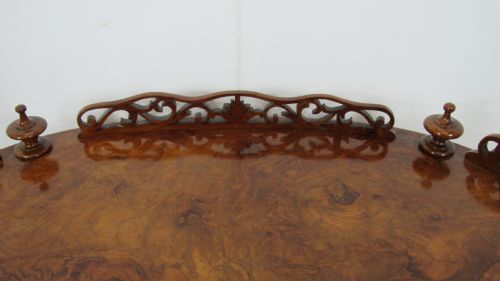 VICTORIAN BURR WALNUT CANTERBURY WHATNOT - ADDITIONAL PHOTO 12