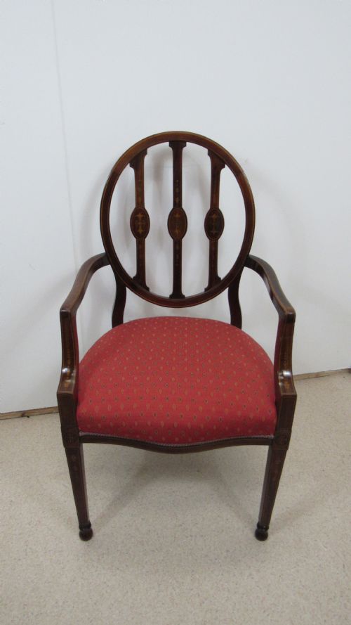 lovely edwardian inlaid desk armchair - CATEGORY: ANTIQUE CHAIRS - DATED 1890
