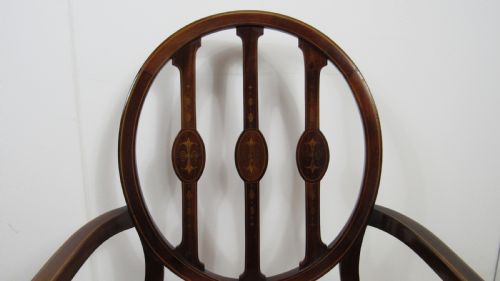 LOVELY EDWARDIAN INLAID DESK ARMCHAIR - ADDITIONAL PHOTO 2