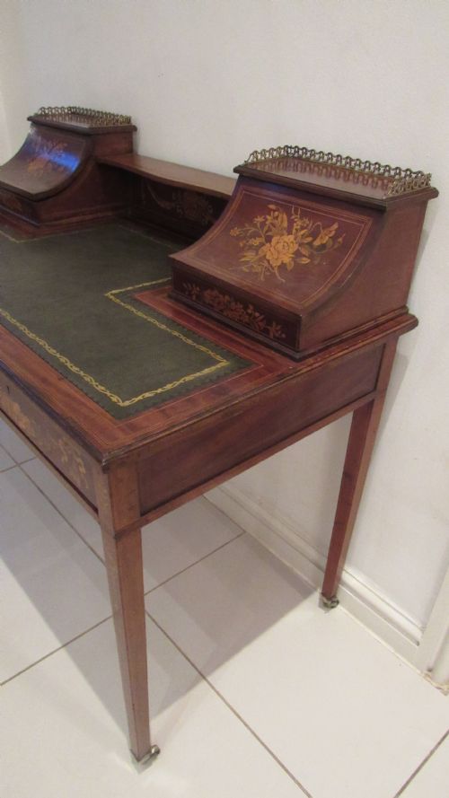 SUPERB EDWARDIAN MARQUETRY DESK - ADDITIONAL PHOTO 14