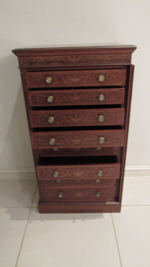 EDWARDS AND ROBERTS MARQUETRY WELLINGTON CHEST - ADDITIONAL PHOTO 10