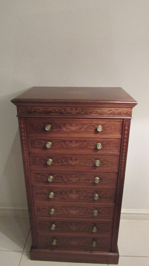EDWARDS AND ROBERTS MARQUETRY WELLINGTON CHEST - ADDITIONAL PHOTO 17