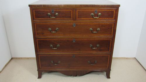 georgian inlaid chest of drawers - CATEGORY: ANTIQUE CHEST OF DRAWERS - DATED GEORGIAN