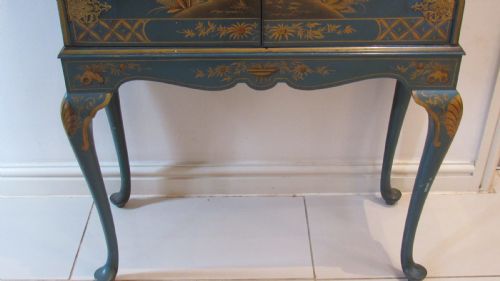 SUPERB BLUE LACQUERED COCKTAIL CABINET - ADDITIONAL PHOTO 6