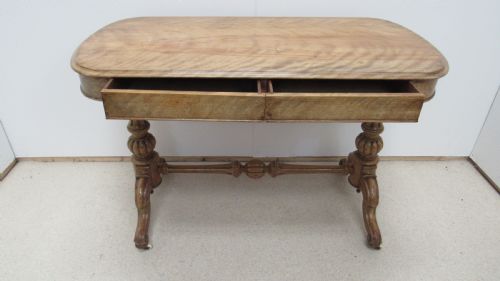 SATIN WALNUT LIBRARY TABLE - ADDITIONAL PHOTO 3