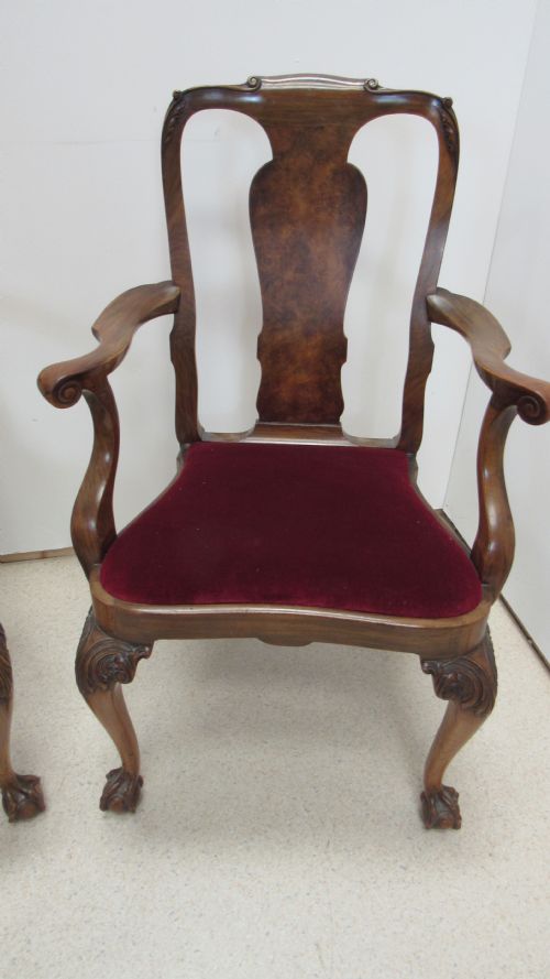 WONDERFUL SET OF 8 WALNUT DINING CHAIRS - ADDITIONAL PHOTO 6