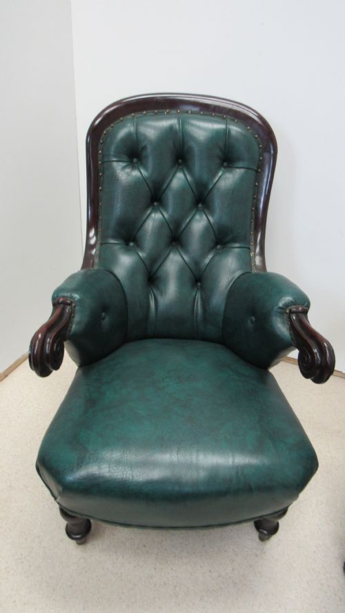 PAIR OF LEATHER LIBRARY CHAIRS - ADDITIONAL PHOTO 1