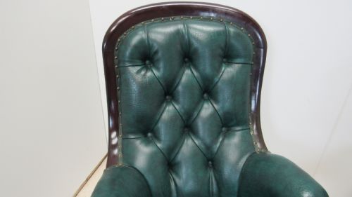 PAIR OF LEATHER LIBRARY CHAIRS - ADDITIONAL PHOTO 6