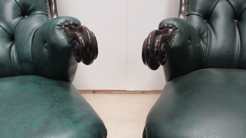 PAIR OF LEATHER LIBRARY CHAIRS - ADDITIONAL PHOTO 12