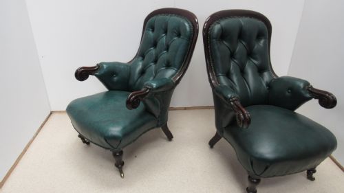 PAIR OF LEATHER LIBRARY CHAIRS - ADDITIONAL PHOTO 13