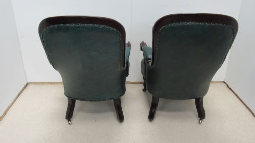 PAIR OF LEATHER LIBRARY CHAIRS - ADDITIONAL PHOTO 14