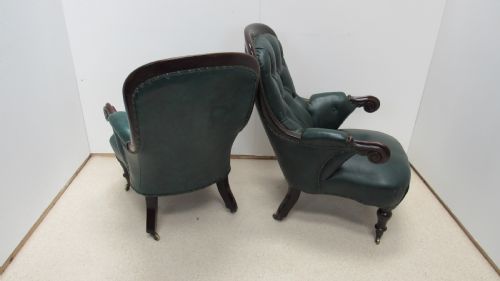 PAIR OF LEATHER LIBRARY CHAIRS - ADDITIONAL PHOTO 18