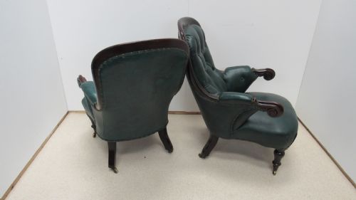 PAIR OF LEATHER LIBRARY CHAIRS - ADDITIONAL PHOTO 19