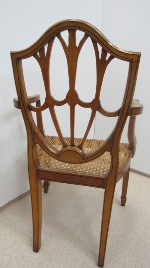 SUPERB SATINWOOD PAINTED ARMCHAIR DESK CHAIR - ADDITIONAL PHOTO 8