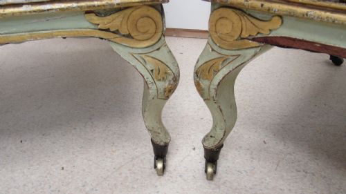 SUPERB PAIR OF PAINTED DECORATIVE ITALIAN LOUNGE CHAIRS - ADDITIONAL PHOTO 8