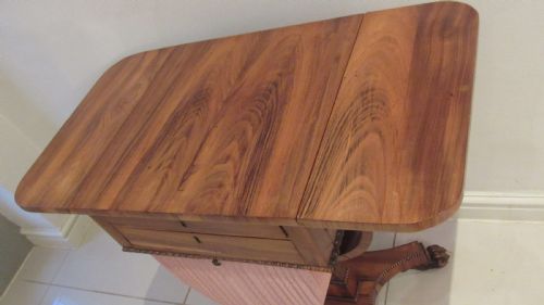 WILLIAM 1V FEATHERED MAHOGANY SEWING LAMP TABLE - ADDITIONAL PHOTO 9