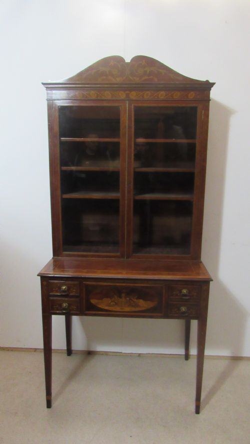 SUPERB MARQUETRY DISPLAY CABINET - ADDITIONAL PHOTO 1
