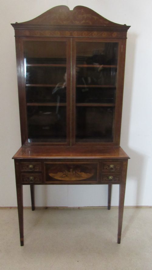 SUPERB MARQUETRY DISPLAY CABINET - ADDITIONAL PHOTO 10