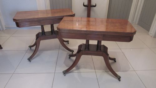 wonderful pair of georgian mahogany card tables - CATEGORY: ANTIQUE TABLES - DATED GEORGIAN