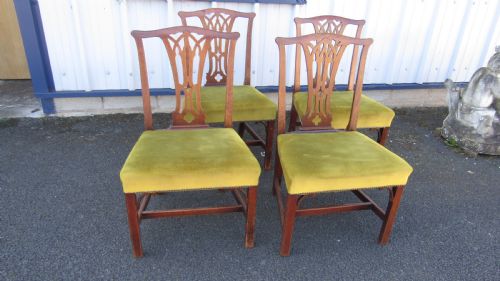 SET OF FOUR WIDE MAHOGANY GEORGIAN CHAIRS