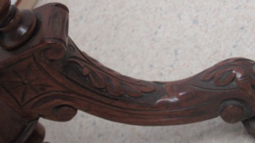 VICTORIAN WALNUT INLAID STRETCHER SIDE TABLE - ADDITIONAL PHOTO 12
