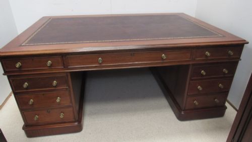 SUPERB LARGE VICTORIAN PARTNERS DESK - ADDITIONAL PHOTO 1