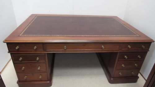 SUPERB LARGE VICTORIAN PARTNERS DESK - ADDITIONAL PHOTO 3