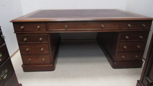 SUPERB LARGE VICTORIAN PARTNERS DESK - ADDITIONAL PHOTO 14