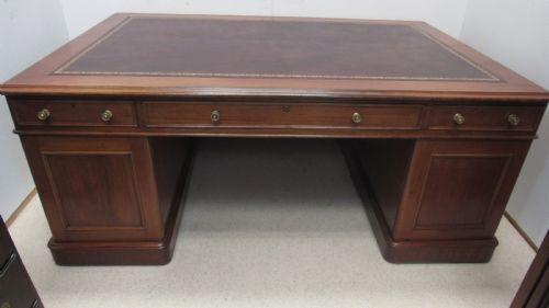 SUPERB LARGE VICTORIAN PARTNERS DESK - ADDITIONAL PHOTO 17