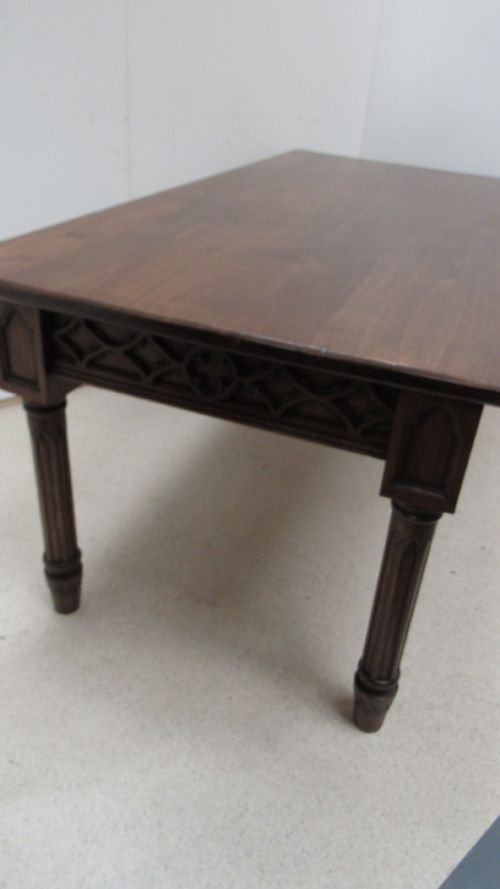 A WONDERFUL OAK GOTHIC REFECTORY TABLE - ADDITIONAL PHOTO 9