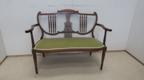 pretty edwardian inlaid settee - CATEGORY: ANTIQUE SOFAS - DATED 1890