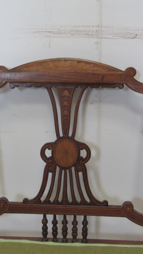 PRETTY EDWARDIAN INLAID SETTEE - ADDITIONAL PHOTO 1