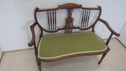 PRETTY EDWARDIAN INLAID SETTEE - ADDITIONAL PHOTO 9
