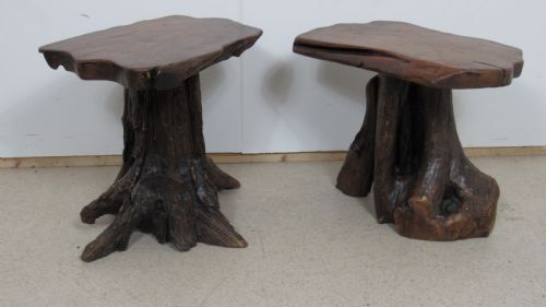 UNUSUAL AND RARE PAIR OF TREE OCCASIONAL TABLES - ADDITIONAL PHOTO 4