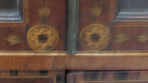SUPERB GEORGIAN MARQUETRY LIBRARY BOOKCASE - ADDITIONAL PHOTO 25