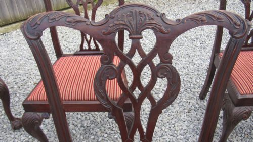 A WONDERFUL SET OF 8 CHIPPENDALE DINING CHAIRS - ADDITIONAL PHOTO 1