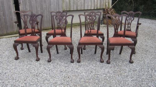 A WONDERFUL SET OF 8 CHIPPENDALE DINING CHAIRS - ADDITIONAL PHOTO 2
