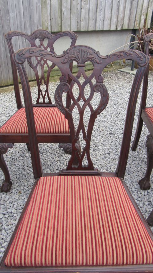 A WONDERFUL SET OF 8 CHIPPENDALE DINING CHAIRS - ADDITIONAL PHOTO 3