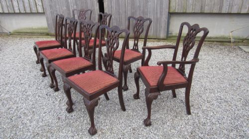 A WONDERFUL SET OF 8 CHIPPENDALE DINING CHAIRS - ADDITIONAL PHOTO 6