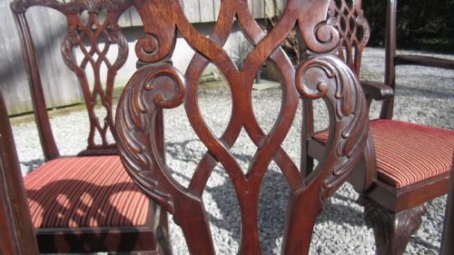 A WONDERFUL SET OF 8 CHIPPENDALE DINING CHAIRS - ADDITIONAL PHOTO 20