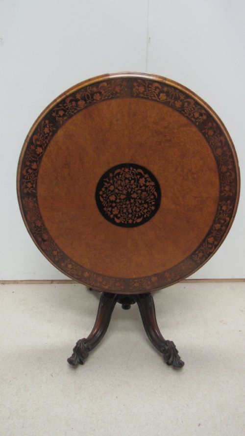 WONDERFUL QUALITY SMALL L CIRCULAR MARQUETRY TABLE - ADDITIONAL PHOTO 6