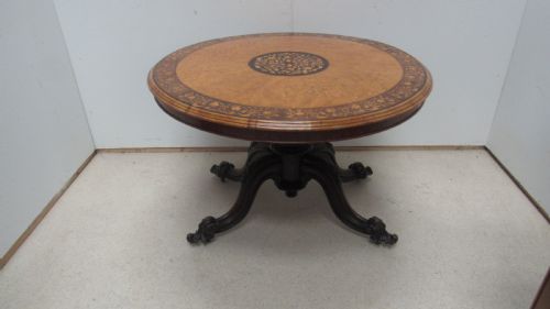WONDERFUL QUALITY SMALL L CIRCULAR MARQUETRY TABLE - ADDITIONAL PHOTO 14