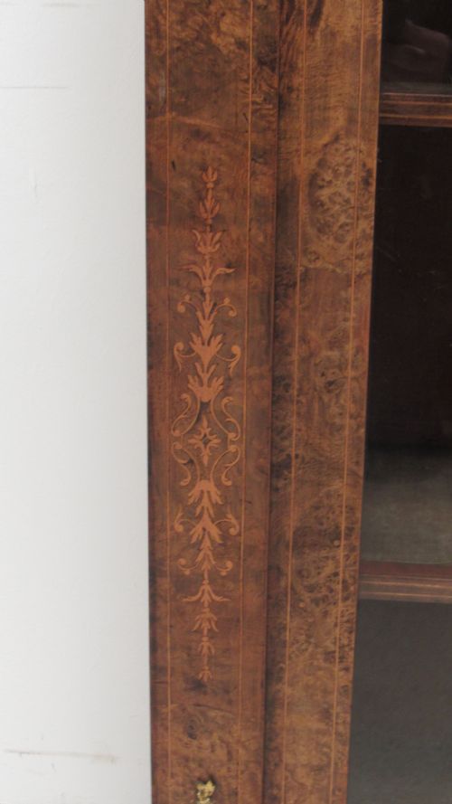 LOVELY INLAID VICTORIAN WALNUT CABINET - ADDITIONAL PHOTO 5