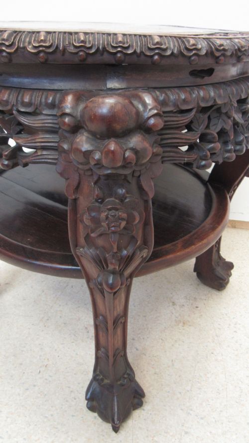 SUPERB CARVED URN STAND - ADDITIONAL PHOTO 2