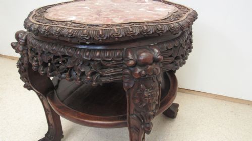 SUPERB CARVED URN STAND - ADDITIONAL PHOTO 5
