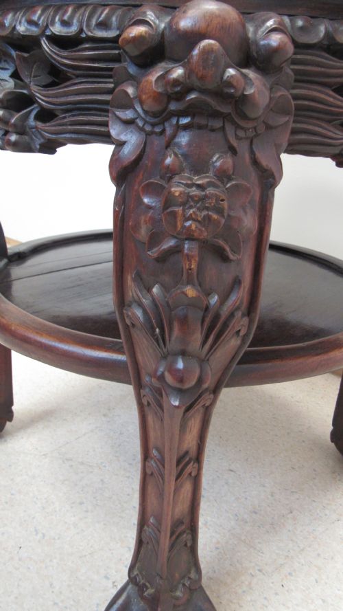 SUPERB CARVED URN STAND - ADDITIONAL PHOTO 8